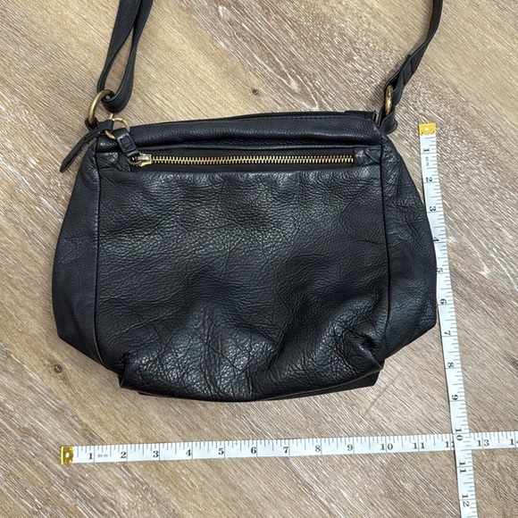 GREAT AMERICAN LEATHER WORK Sleek Black Crossbody Bag Y2K Vintage - Picture 14 of 15